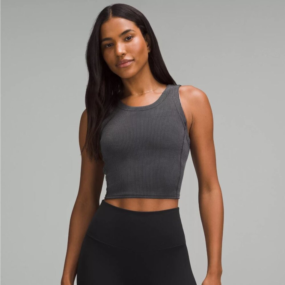 Ribbed Softstreme Cropped Tank Top, size 8